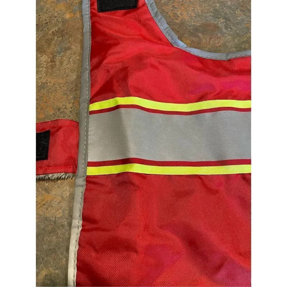 Dog Apparel Red Coat Reflective Medium